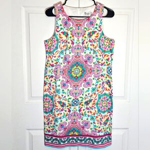 Maggy London Abstract Geometric Sheath‎ Dress 10 Colorful Womens Party Wedding